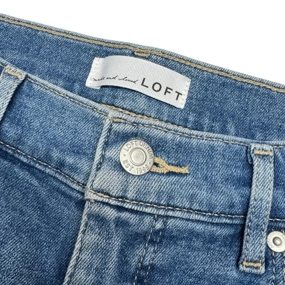 Loft The Slim Flare High Rise Raw Hem Jeans 30 10 made & loved boho trendy - Picture 10 of 16